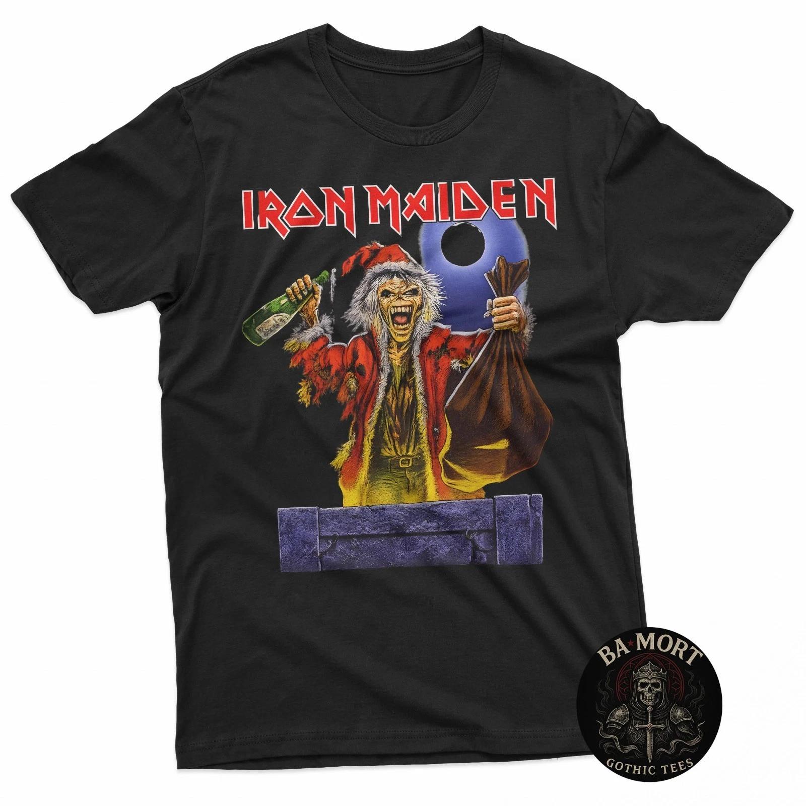 Iron Maiden No Prayer For Christmas 100% Cotton T-shirt Mens Tees Top 2XL