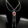 European & American Gothic Punk Heart Sword Pendant Double-Layer Necklace for Street Fashion Hot Girl Style