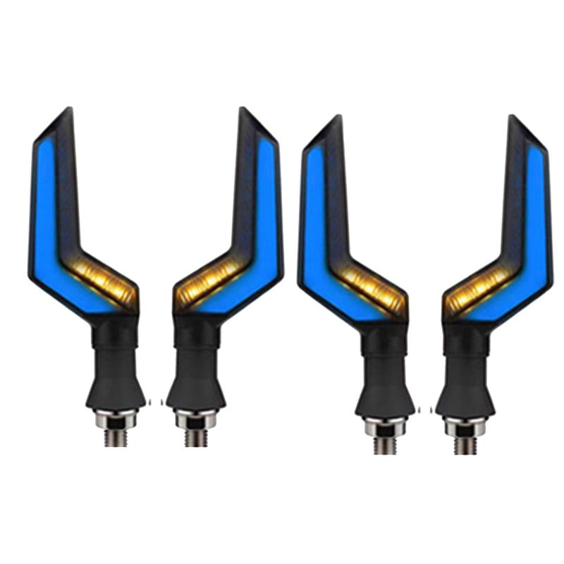 12V Motorcycle LED Turn Signal Lamp Dual-Color LED Flowing Turn Signal Light Motorbike Indicators Led ABS Airfoil Tail Flasher