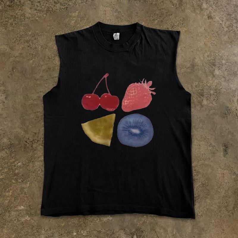 

Зарабатывайте деньги на благотворительность Всасывающая вентиляция Чистый хлопок! Реалистичные фрукты Минималистичный Самый простой для матчей Безрукавный жилет Black M [250g Heavy weight pure cotton]]