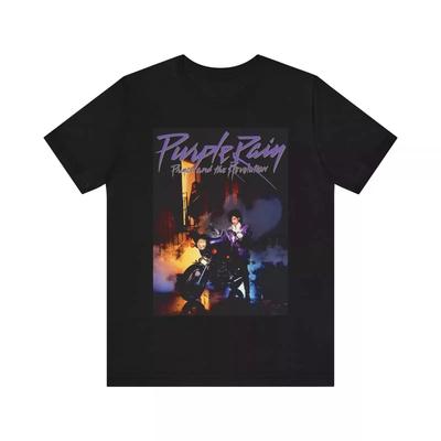 T-shirt Purple Rain, T-shirt Manches Courtes Unisexe Prince