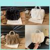 Stylish Chain Plush Tote Bag For Women Trendy Streetwear Shoulder Bag Medium Size