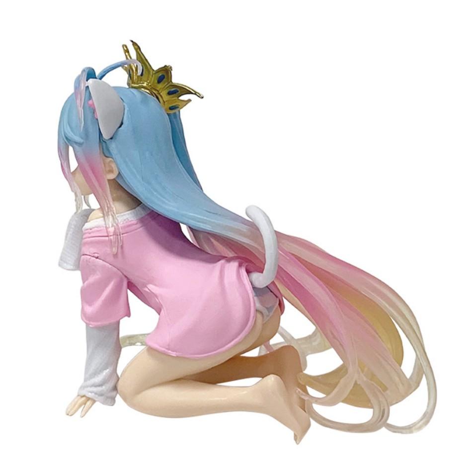 Auf Lager Anime no game no life: zero shiro desktop niedliche weiße Figur für Katze Ohr T-Shirt 10cm Modell Spielzeug Figur Ornamente Geschenk