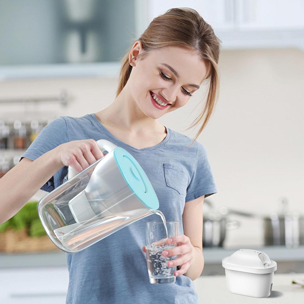 BREAUILL Compatible Filter Cartridges for BRITA MAXTRA Water Purifiers, Removes Chlorine and Other Harmful Substances, 6-Piece Set