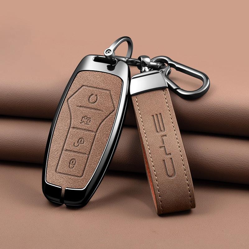 Car Zinc Alloy Key Cover Case For BYD Song Plus Atto 3 Han EV Yuan Tang DM 2018 Qin Seal Dolphin E2 Keychain Interior Accessory