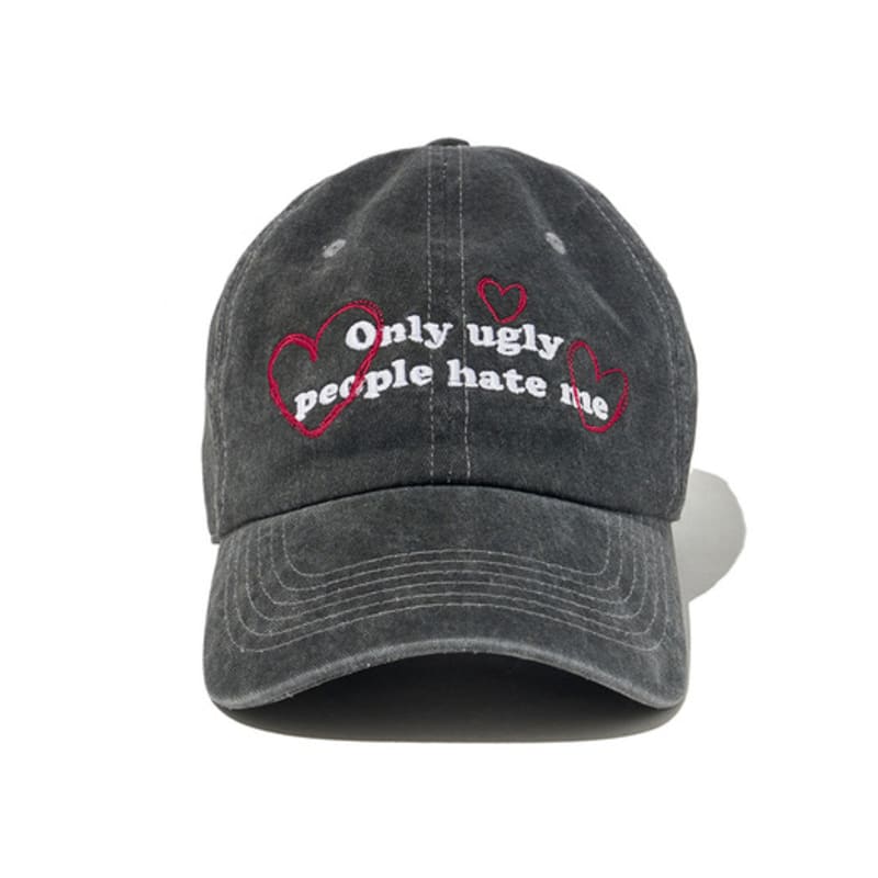 LOTS YOU lotsyou_Only Ugly People Hate Me Ball Cap Charcoal