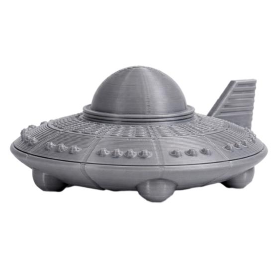 Yangyizhi 3D-gedrucktes UFO-Modell Figur, Sci-Fi-Raumschiff Dekoration, Einteilige Handwerkskunst mit klarer Textur, Mini-Ornament für Schreibtisch-Vitrine