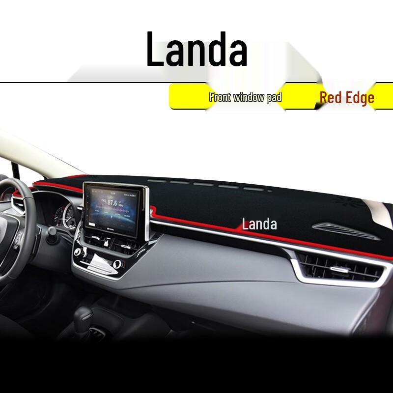 Toyota Frontlander Dashboard Sunshade Pad - Anti-Glare, Heat Insulation, Sun Protection Red Edge Dashboard Sunshade