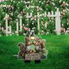 Easy Install Garden Stake Two Squirrels Decorative Stake, Welcome to The Acrylic Yard Outdoor Ornament Art, Street Lamp Squirrel Sign for Lawn Pathway