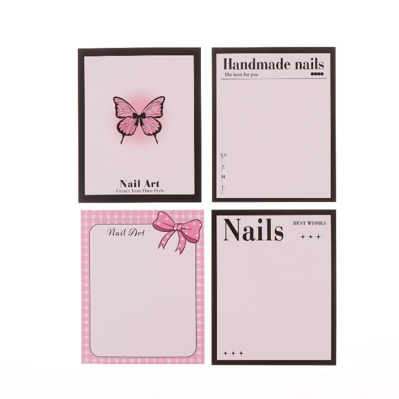 20 Folhas Unhas Postiças Pressionáveis Fundo Cartão Borboleta Adereço para Foto Feito à Mão Dicas de Arte para Unhas Postiças Exibição Cartão de Apresentação Ferramentas de Manicure