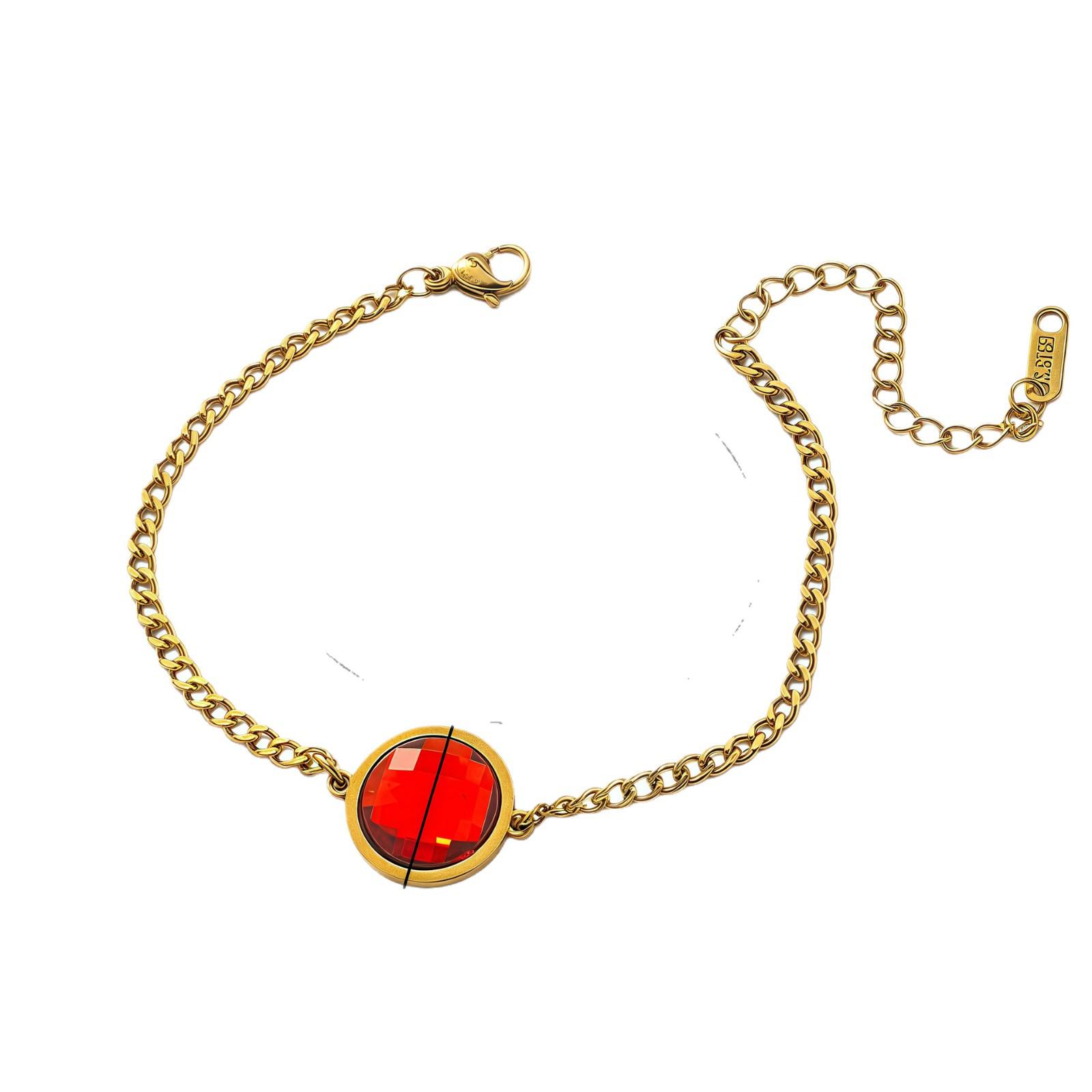 Versatile Cross-Border Hot-Selling Stainless Steel and Natural Stone Fashion Bracelet White Round