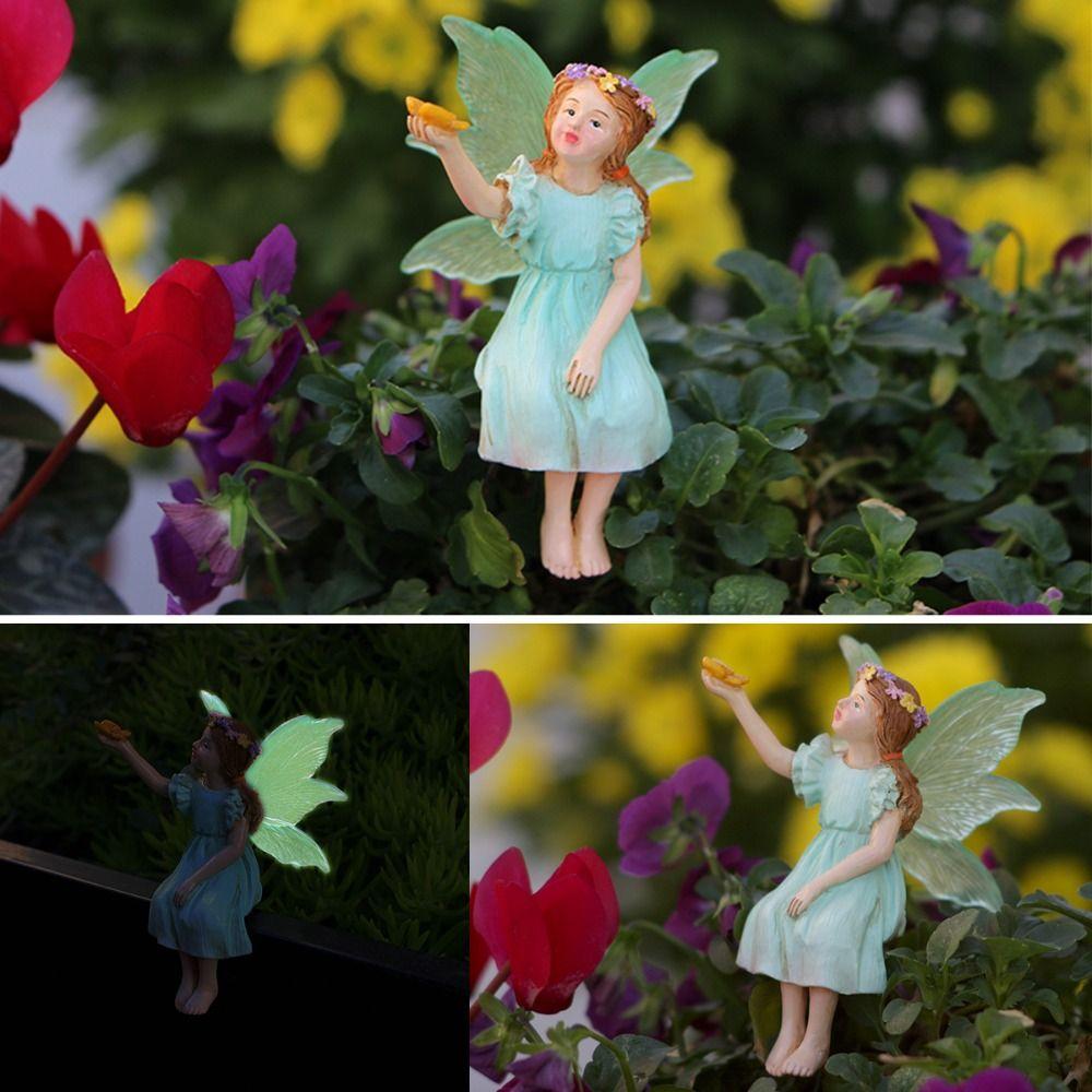 Resin Fairy Statue Cute Bonsai Inserts Scene Decoration Fairy Garden Figurines  Courtyard