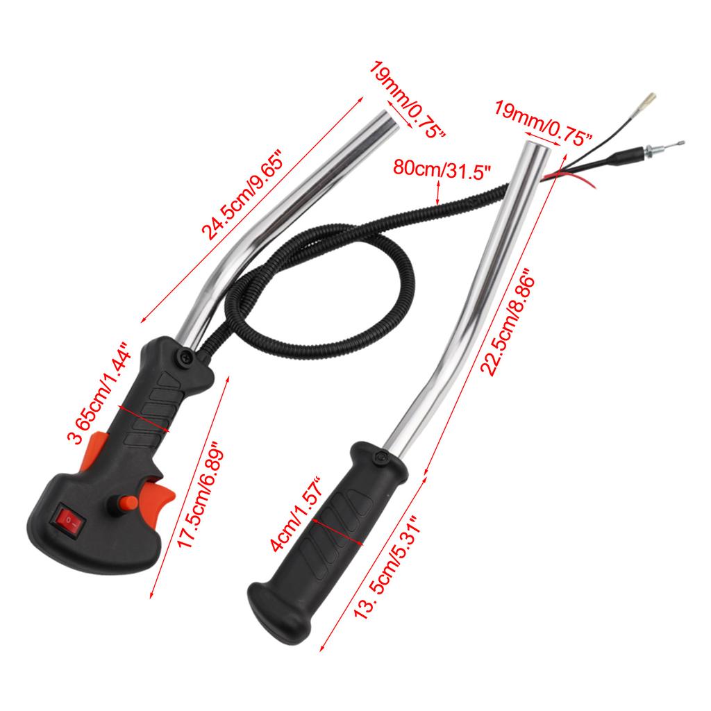 Replacement Brushcutter Trimmer Control Tube Handle Switch with Throttle Trigger Cable for Multiple Garden Trimming Tools