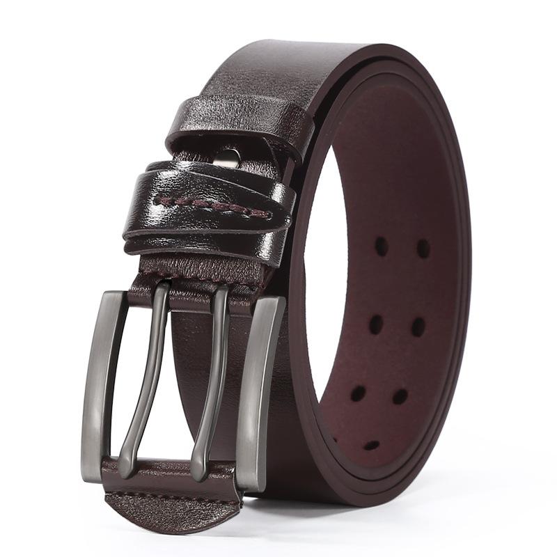 

Спеціальний ремінь для чоловіків, персоналізований ремінь з подвійною пряжкою, повсякденний джинсовий ремінь з коров ячої шкіри 125cm