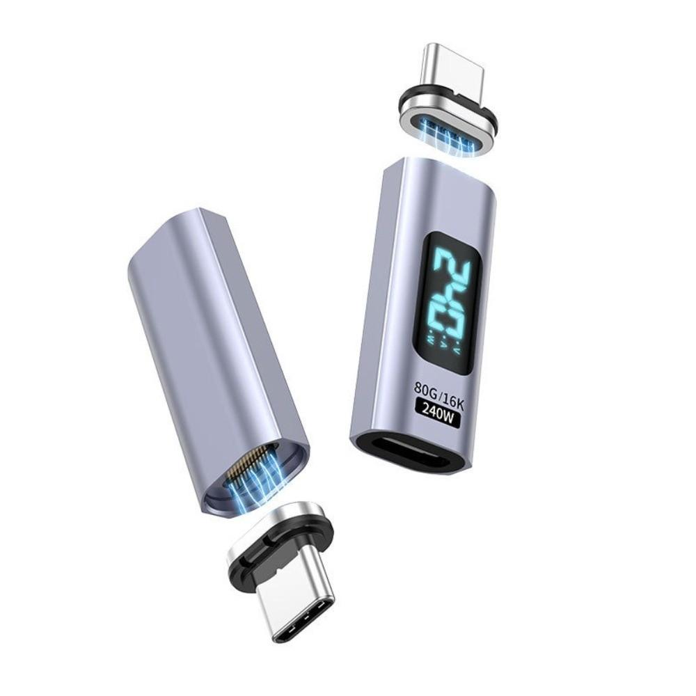 80Gbps Magnetic Adapter 240W Fast Charging Adapter Cable Type C Adapter  Magnet Charge