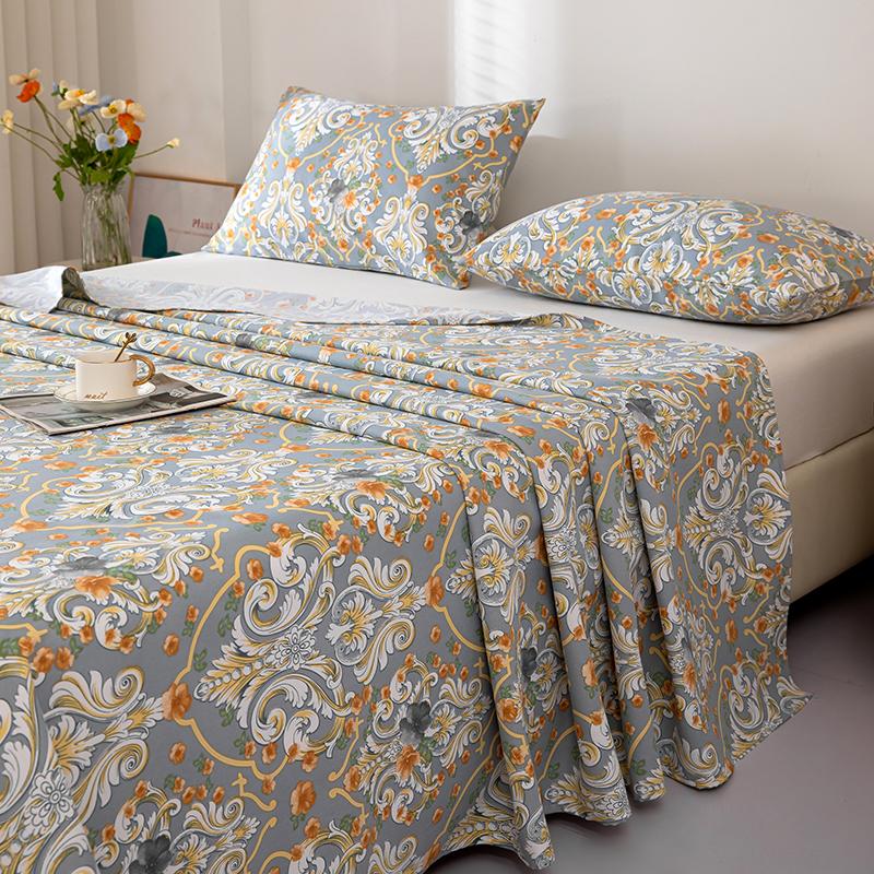 Cotton Thickened Bed Sheet Plant Flowers Printed Single Double Top King Sheets Pure Cotton Single Size Kids Bed Linen "