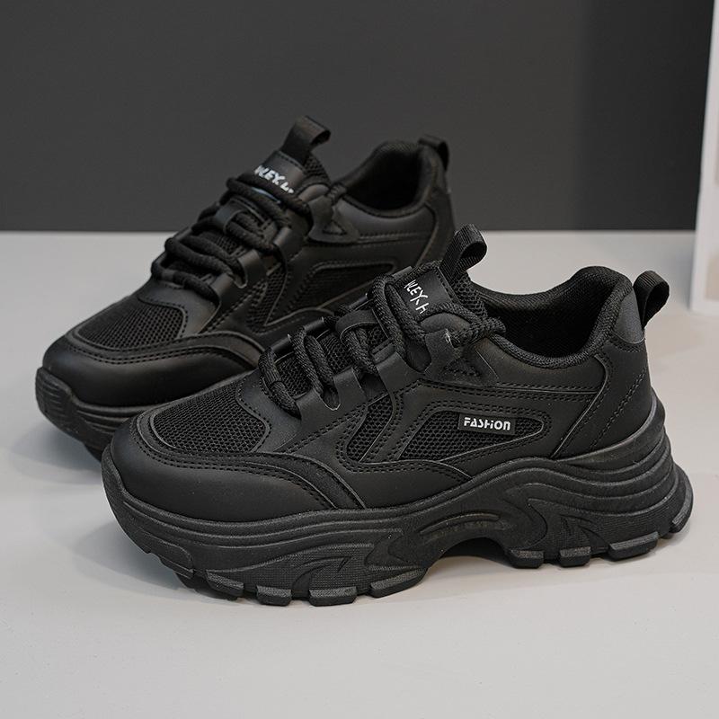 Dad Shoes Girl 2025 New Popular Spring and Summer Mesh Breathable Versatile Platform Casual Sneakers Lightweight Little White Shoes