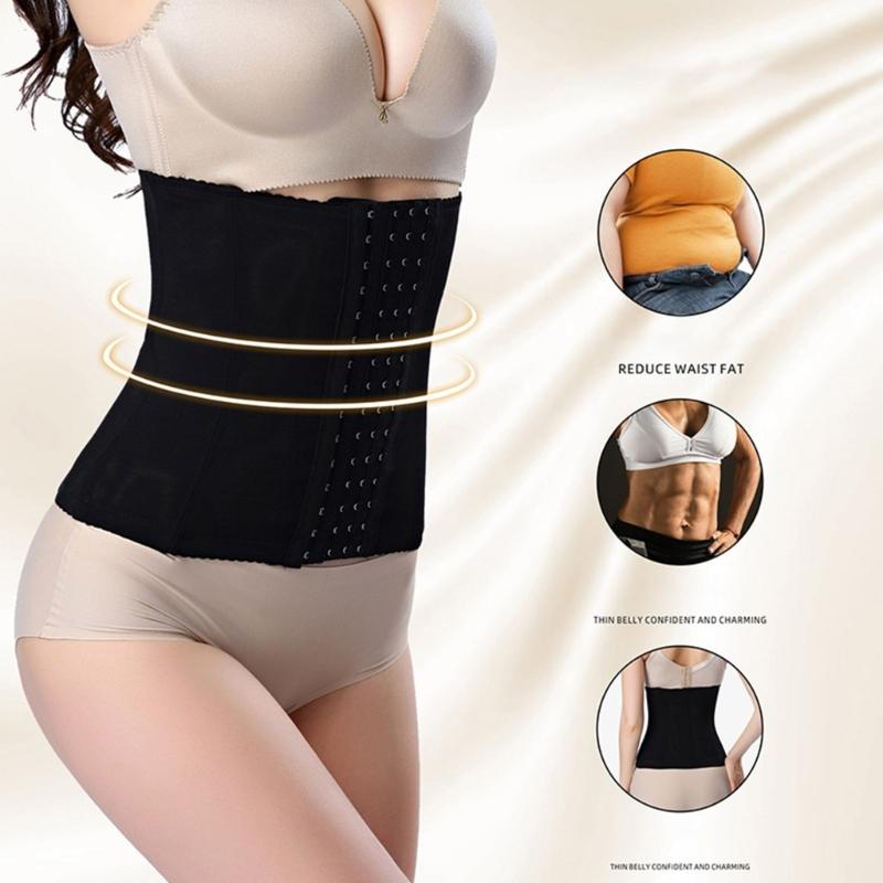 Waist Trainer for Women Postpartum Belt Corsets Underbust Cincher Trimmer Hourglass Body Shaper Girdle with Hooks Front