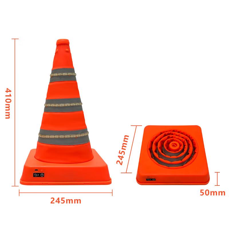LED Flashing Retractable Traffic Cone 90cm