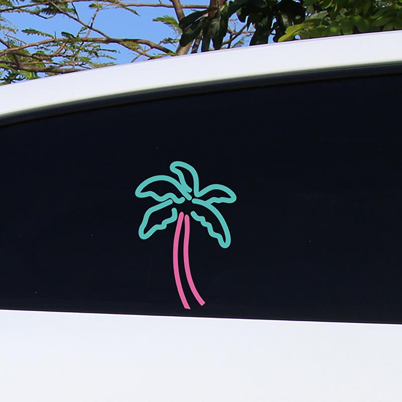 Car Window Decals Weather-Resistant Coconut Palm Stickers Long Lasting Motorcycle Decals Fadeless Stickers For Car Truck Van