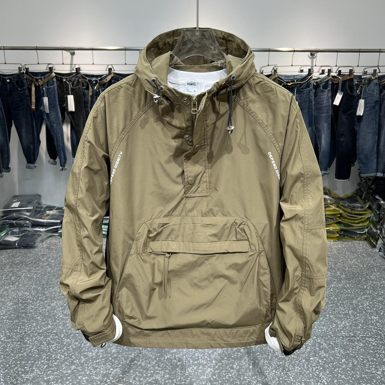 

Men s Fashion Long Sleeve Hooded Jacket Casual Outerwear with Zipper Pockets Outdoor Work Jacket Bomber Baseball Jacket 3XL хакі