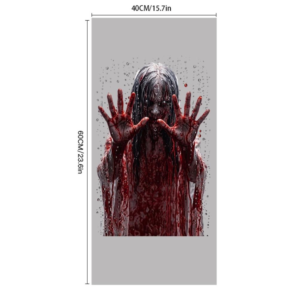 Bloodstained Handprint Scary Ghost Window Sticker Spooky Party Door Stickers Window Decoration