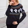 Women's European and American Retro Polka Dot Halloween Sweater - Autumn/Winter Long Sleeve Knitwear