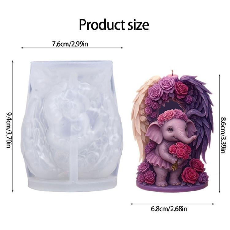 Angel Elephant Silicone Candle Molds For Handmade Candle Soap Home Decoration Gypsum Ornament Resin Casting Project