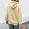 Modischer und lässiger Herbst-Hoodie für Damen mit langen Ärmeln und einfarbigem Design