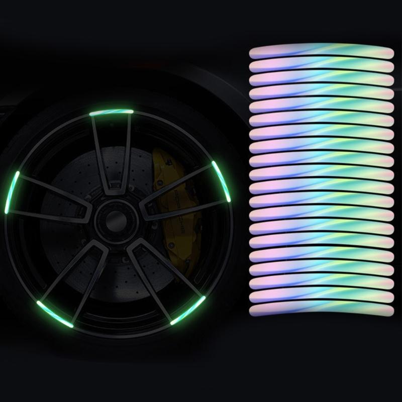 20pcs Adhesive Reflectors Sticker Door Handle Safety Warn Sticker Waterproofed for Road Marking