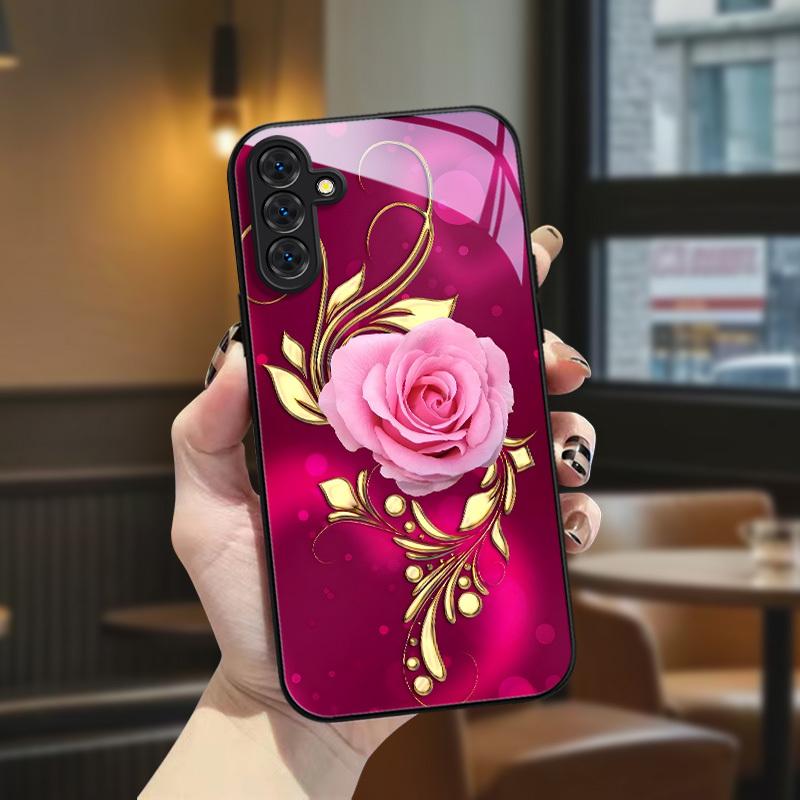 Fashion Printed Tempered Glass Phone Case Suitable for Samsung Galaxy S26 S25 S24 S23 S22 S20 FE Ultra Plus Anti Drop Back Cover
