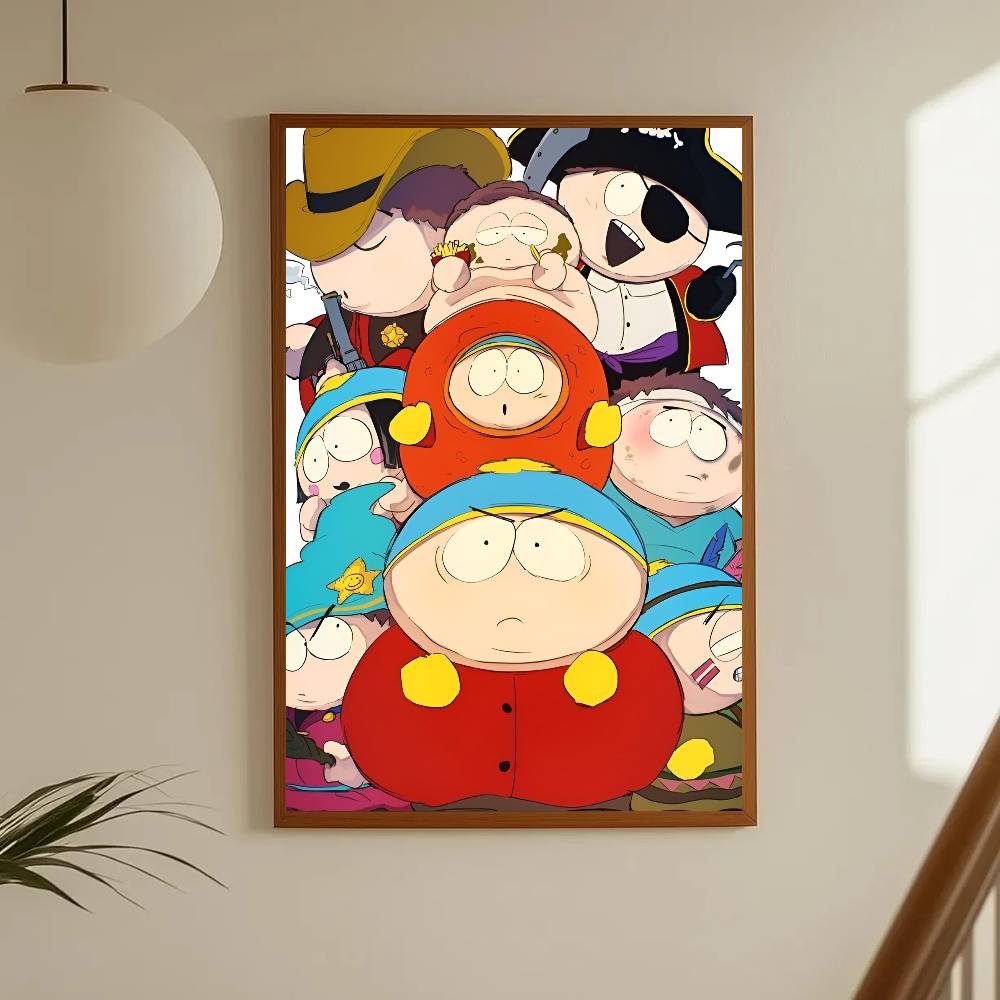 1pc Anime P-Parks Souths Poster Sticker Print Waterproof Wall Art For Living Room Bedroom Home Decor