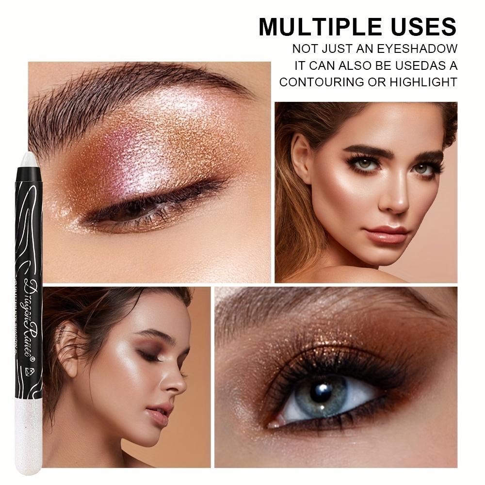 Shining Luster Eyeshadow Pencil 12 Color Mixing Palette Highlighting Eye Contouring and Eyeliner Long-Lasting Waterproof Eyeshadow Stick