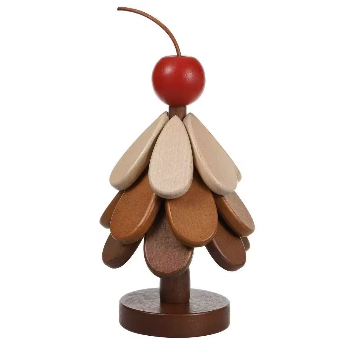 Eco-Friendly Solid Wood Christmas Tree Insulation Mat – Foldable Heat-Resistant Coaster – Decorative Table Ornament M&Round