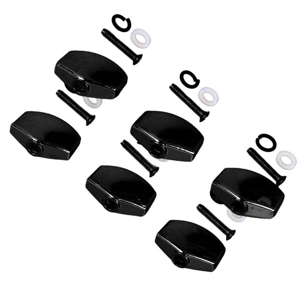12PCS Plastic Guitar Tuning Peg Buttons Black Tuner Button Replacement For Acoustic Guitar