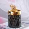Electroplated Bird Ceramic Decorative Jar with Lid, Candle Jar, Aromatherapy Cup, Jewelry Storage Box, Handicraft Ornament