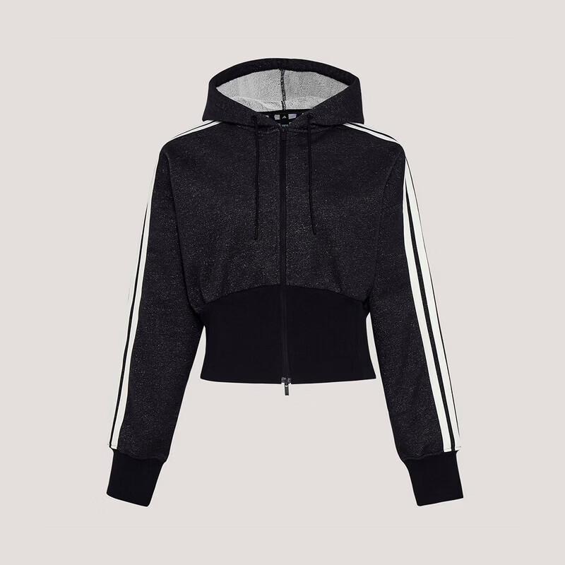 Adidas Women s Three-Stripe Dance Series Cinch-Waist Hooded Jacket XL
