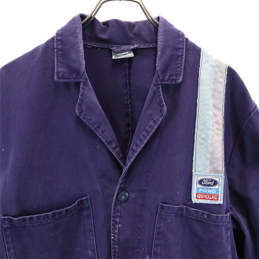 EURO WORK 80s Vintage Work Chester Coat L Navy Men's Used