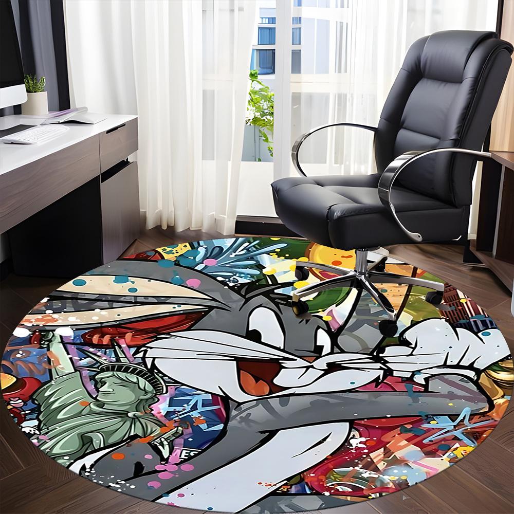 1PC Bugs Bunny Office Round Area Rug, Indoor Mat Suitable For Office, Under Office Chairs Bedroom Living Room Home Decor DT1212040