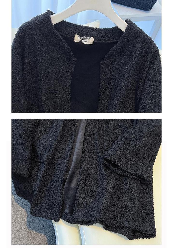 Autumn/Winter Plus Size Teddy Fleece Casual Cardigan Jacket, Mid-Length, Comfortable Fit for 300 Jin Fat MM