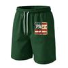 Men's Drawstring Waist Casual Shorts with Flag Graphic Elastic Adjustable Fit Lightweight Relaxed Style for Everyday Wear
