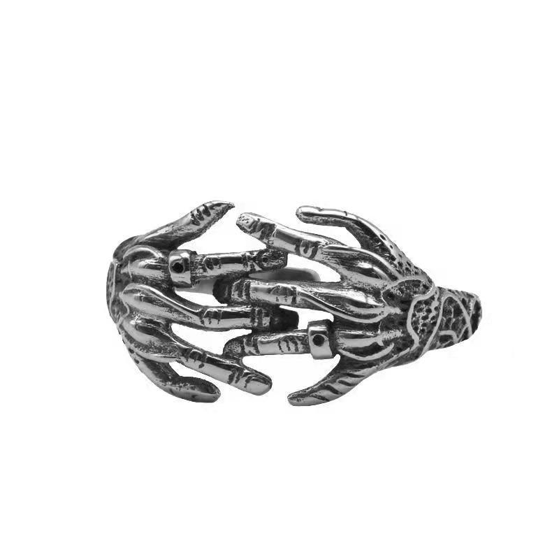 Hand of Power Interlocking Open Adjustable Devil's Finger Ring Gothic Punk Ring
