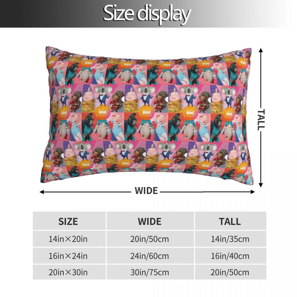 Sing Rectangle Pillowcase Cushion Cover Decorative Bedroom Bed Home Comfort Throw Pillow