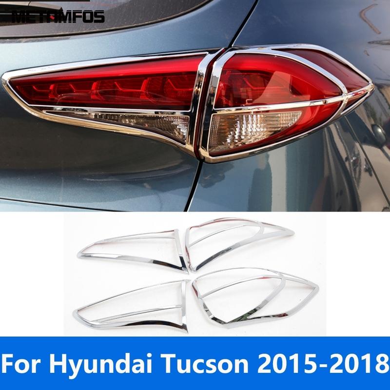 Накладка на задний фонарь для Hyundai Tucson 2015-2017 2018 Хромированная рамка заднего фонаря Защитная накладка на задний фонарь Аксессуары Стайлинг автомобиля