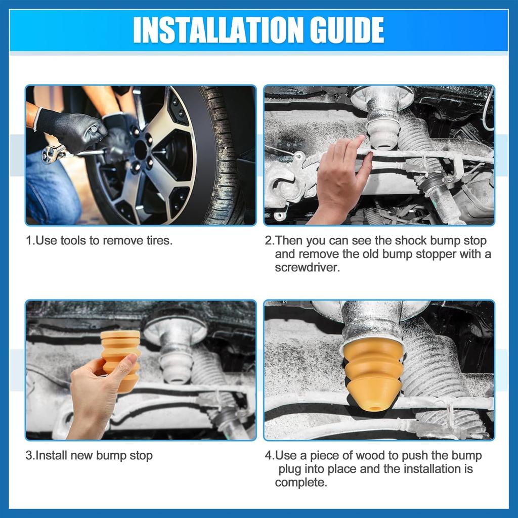 Front Upper Jounce Bumper Kit,Front Bump Stop,Jounce Shock Bumper Stop Replacement for Jeep Liberty KJ 2002-2007 52088705AB 52088684AB Pack of 4 Item