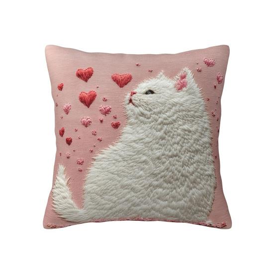 45x45CM Pynteputetrekk Tegneserie Hund Katt Putetrekk Hjem Stue Soverom Sofa Seng Dekorativt Firkantet Putetrekk