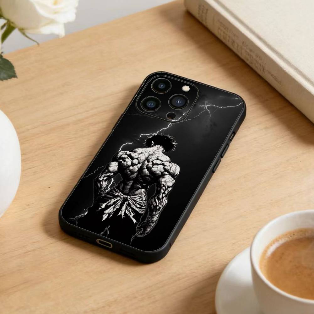 Anime Baki H-Hanmas   Phone Case For iPhone 17 16 15 14 13 12 Max Plus Silicone Black Cover