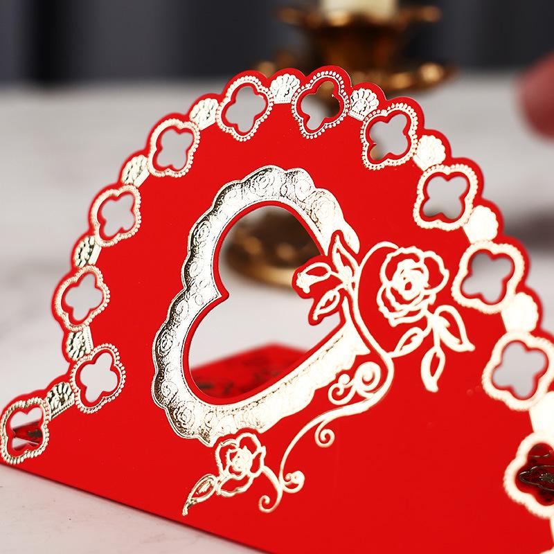 Luxury Wedding Invitation Card with Heart Design and Envelope, Printable Content Included