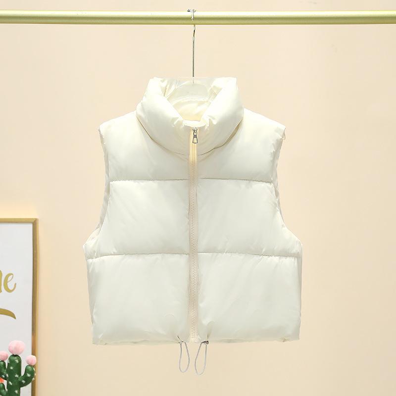Women's autumn and winter down cotton-padded vest stand-up collar cotton vest thermal vest cotton vest