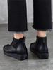 Johnature Versatile Genuine Leather Women's Wedges Shoes Retro Cowhide Soft Soled Short Boots